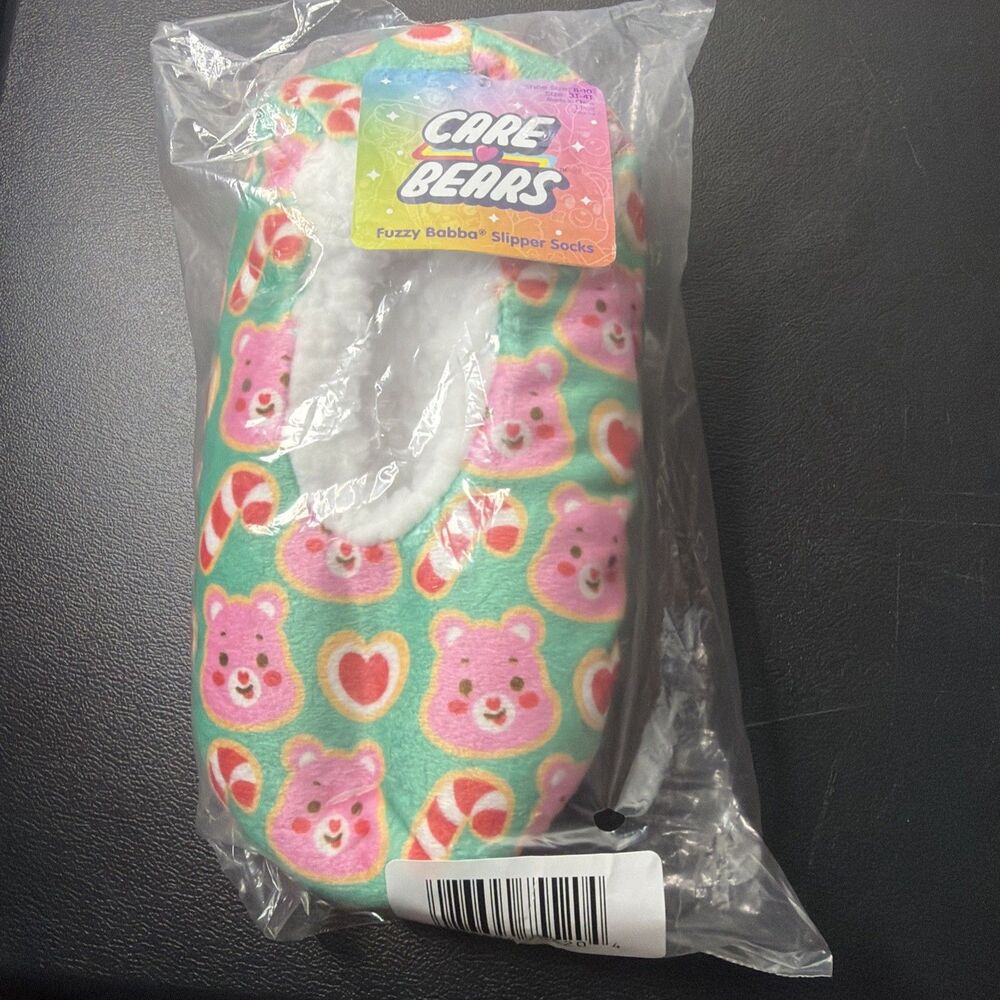 Care Bear Fuzzy Babba Slipper Socks 3T-4T Shoe Sz. 8-10 (DGT181)